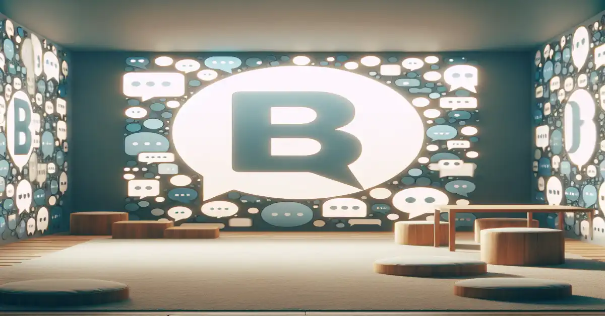 what does b mean in text related