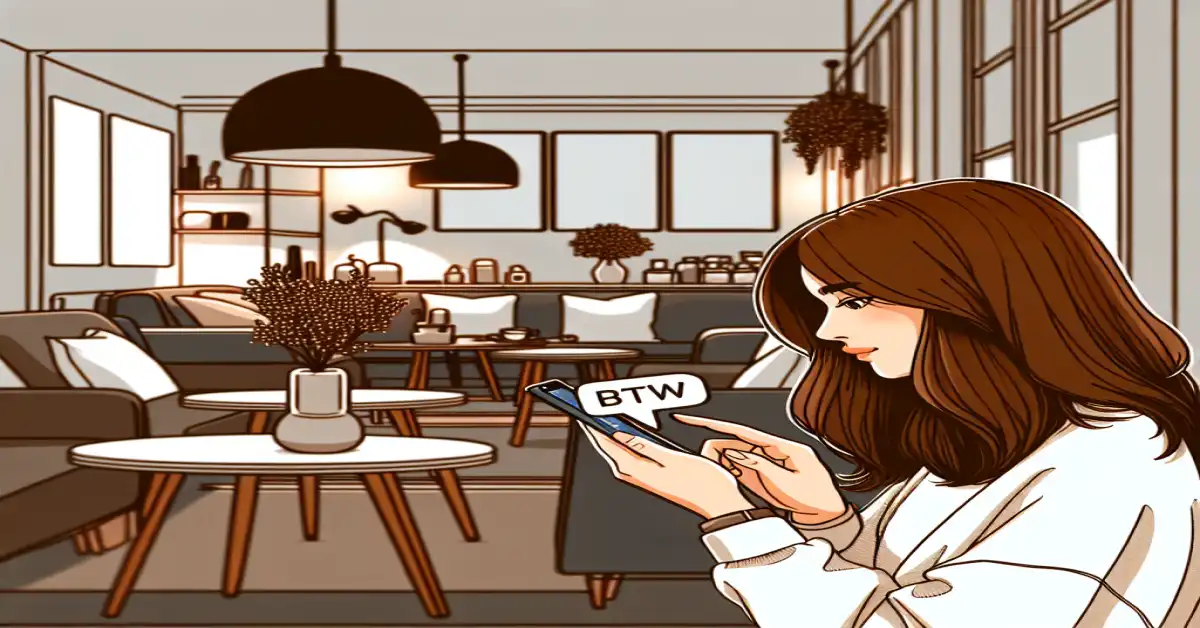 what does btw mean in a text message examples